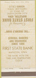 Matchbook Cover - First State Bank Mapleton IA Smithland 30 Strike