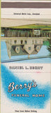 Matchbook Cover - Berry's Funeral Home Cleveland OH ambulance back 30 Strike