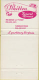 Matchbook Cover - Whitten Funeral Home Lynchburg VA 30 Strike
