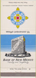 Matchbook Cover - Bank of New Mexicfo 30 Strike