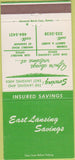 Matchbook Cover - East Lansing Savings MI 30 Strike