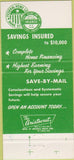Matchbook Cover - East Lansing Savings MI 30 Strike