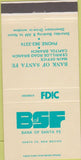 Matchbook Cover - Bank of Santa Fe NM 30 Strike