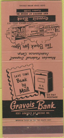 Matchbook Cover - Gravois Bank ST Louis MO 30 Strike