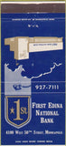Matchbook Cover - First Edina National Bank Minneapolis MN 30 Strike
