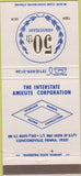 Matchbook Cover - Interstate Amiesite Paving Concordville PA 30 Strike