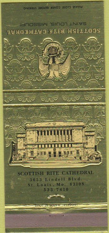 Matchbook Cover - Scottish Rite Cathedral St Louis MO 30 Strike