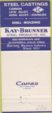 Matchbook Cover - Kay Brunner Steel Castings Alhambra 30 Strike