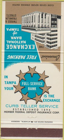 Matchbook Cover - Exchange National Bank Tampa FL 30 Strike
