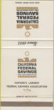 Matchbook Cover - California Federal Savings 30 Strike