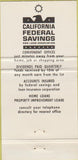 Matchbook Cover - California Federal Savings 30 Strike