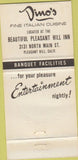 Matchbook Cover - Dino's Pleasant Hills CA 30 Strike