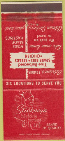 Matchbook Cover - Stickney's Redwood City Palo Alto CA WORN 30 Strike