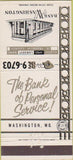 Matchbook Cover - Bank of Washington MO 30 Strike