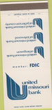 Matchbook Cover - United Missouri Bank Kirkwood Ferguson MO 30 Strike