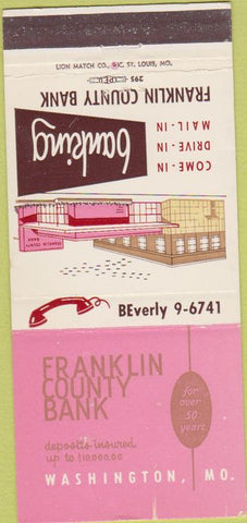 Matchbook Cover - Franklin County Bank Washington MO 30 Strike