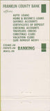 Matchbook Cover - Franklin County Bank Washington MO 30 Strike