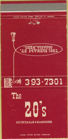 Matchbook Cover - The 20's Omaha NE 30 Strike