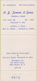 Matchbook Cover - AJ Jomon Funeral Home Cleveland OH 30 Strike