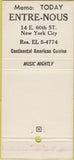 Matchbook Cover - Entre Nous New York City  30 Strike