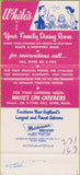 Matchbook Cover - White's Dining Room Westport MA Fall River 30 Strike