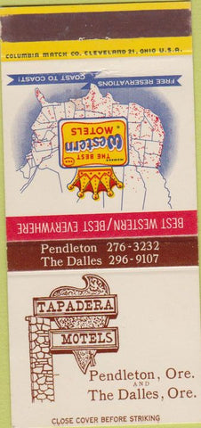 Matchbook Cover - Best Western Pendleton OR The Dalles 30 Strike