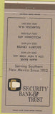 Matchbook Cover - Security Bank Trust Tularsa Holloman Air Force Base 30 Strike