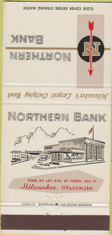 Matchbook Cover - Northern Bank Milwaukee WI 30 Strike