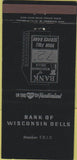 Matchbook Cover - Bank of Wisconsin Dells WI 30 Strike