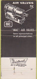Matchbook Cover - Mac Air Valves Controls 30 Strike