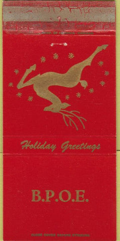 Matchbook Cover - Elks Club Anderson SC Christmas WORN 30 Strike