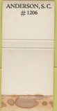 Matchbook Cover - Elks Club Anderson SC Christmas WORN 30 Strike