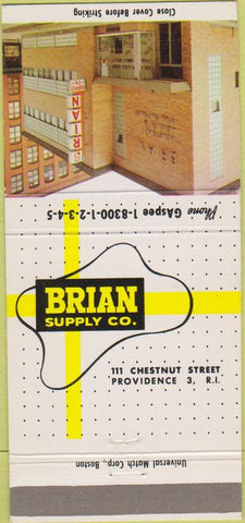 Matchbook Cover - Brian Supply Co Providence RI 30 Strike
