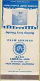Matchbook Cover - Elks Club Palm Springs CA George Karp 30 Strike