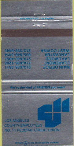 Matchbook Cover - Los Angeles Employees Credit Union CA 30 Strike