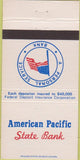 Matchbook Cover - American Pacific State Bank Sun Valley CA 30 Strike