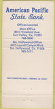 Matchbook Cover - American Pacific State Bank Sun Valley CA 30 Strike
