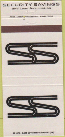 Matchbook Cover - Security Savings Bank Peoria Roanoke Elmwood 30 Strike
