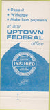 Matchbook Cover - Uptown Federal Savings Chicago? 30 Strike