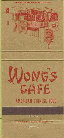Matchbook Cover - Wong's Cafe Rapid City SD 30 Strike