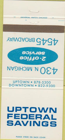Matchbook Cover - Uptown Federal Savings Chicago? 30 Strike