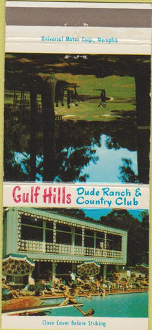 Matchbook Cover - Gulf Hills Dude Ranch Country Club Ocean Springs MS 30 Strike