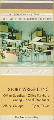 Matchbook Cover - Steelcase Office Furniture Tyler TX 30 Strike