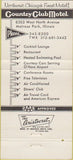 Matchbook Cover - Country club Motel Melrose Park IL 30 Strike