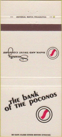 Matchbook Cover - Bank of the Poconos Stroudsburg Tannersville PA 30 Strike