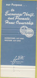 Matchbook Cover - Racine Savings Loan WI 30 Strike