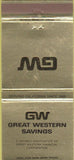 Matchbook Cover - Great Western Savings CA Branches 30 Strike