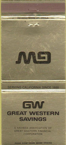 Matchbook Cover - Great Western Savings CA Branches 30 Strike