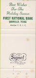 Matchbook Cover - First National Bank Amarillo TX WEAR 30 Strike