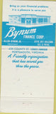 Matchbook Cover - Bynum Finance Corp Portsmouth VA 30 Strike